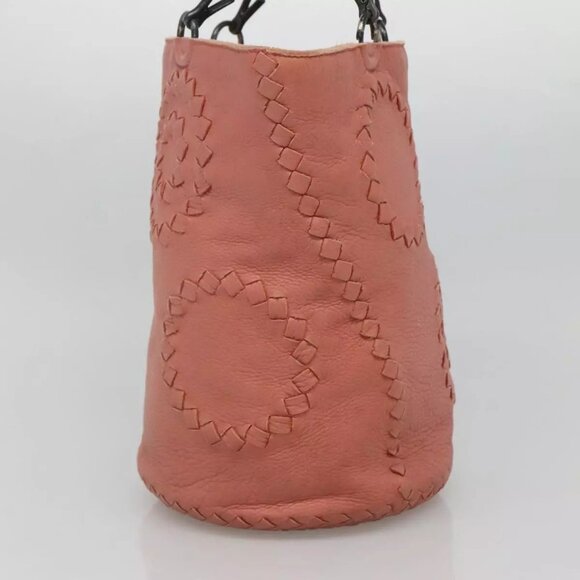 BOTTEGA VENETA INTRECCIATO Tote Bag Leather Pink 194900 Auth fm4370 - Picture 6 of 16